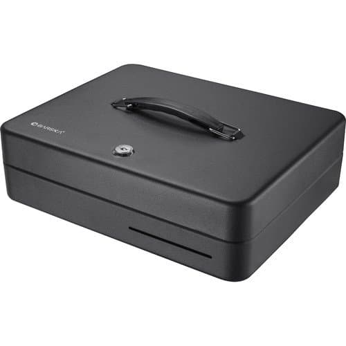 Barska Standard Foldout Cash Box with Key Lock (12", Black)