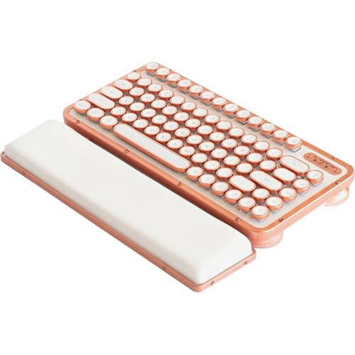 AZIO Posh Retro Compact Keyboard (White Leather / Copper-Brushed Frame)