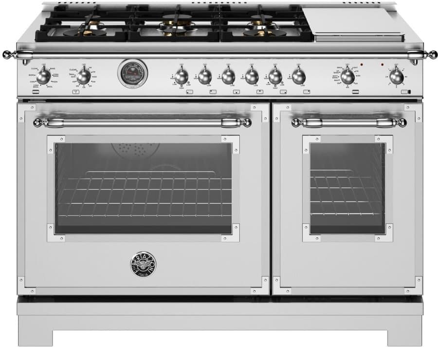 Bertazzoni Heritage Series 48" Dual Fuel Range Stainless Steel