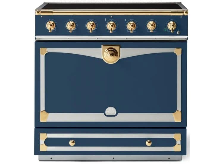 La Cornue CornuFe 90 Albertine 36 In. Wintersky With Polished Brass Accents Induction Range - C9HF-I