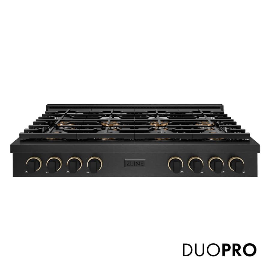 ZLINE KITCHEN & BATH Paramount 48-in 8 burners Black Stainless steel Gas Cooktop (Griddle Included)