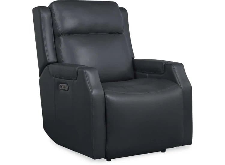 Hooker Furniture Living Room Nelson Zero Gravity Power Recliner with Headrest and Lumbar, Salvo Denim Leather