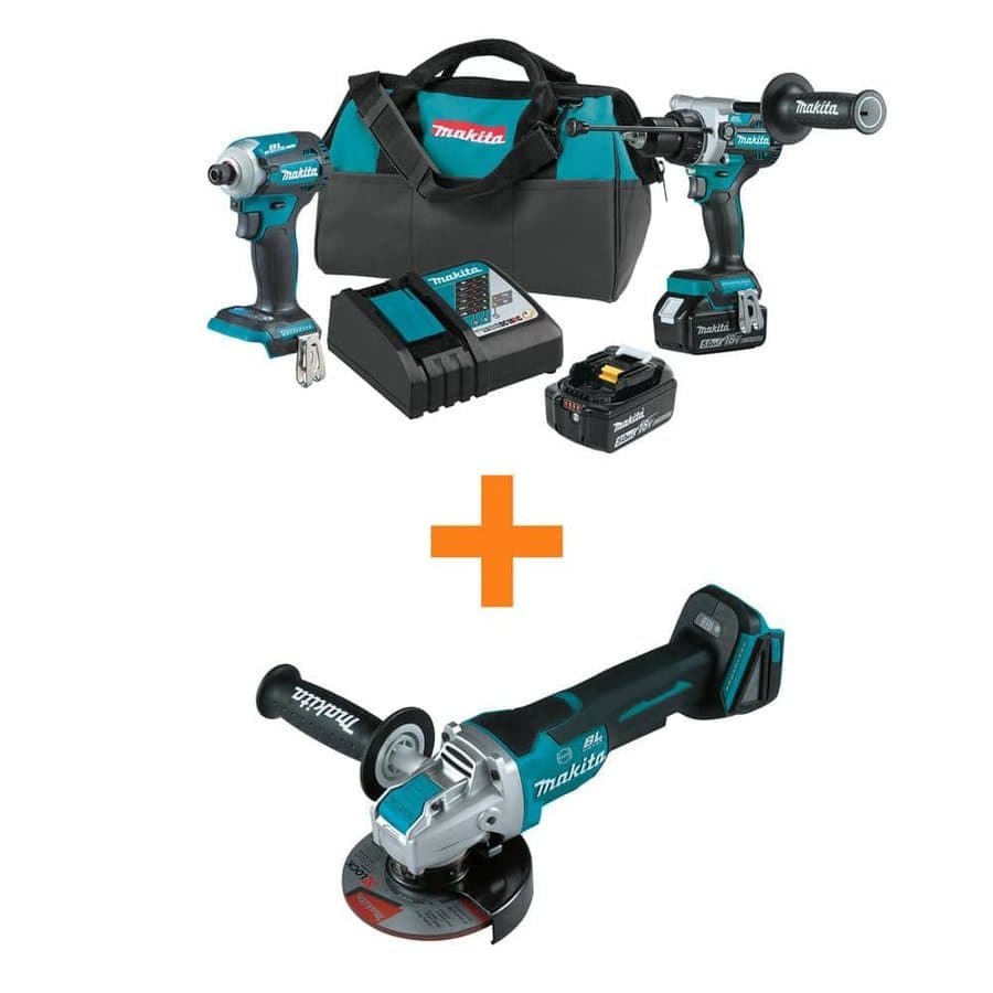 18V LXT Li-ion Brushless 2-pc Combo Kit 5.0Ah with 18V LXT Brushless 4-1/2 / 5 in. Paddle X-LOCK Angle Grinder
