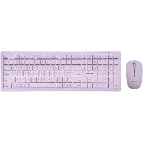 Macally Wireless Bluetooth Keyboard and Mouse Combo for Mac (Lavender Purple)