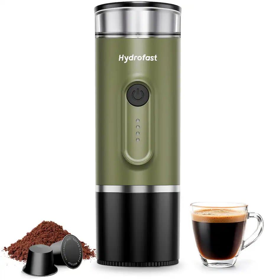 PO-100 Portable Electric Espresso Machine, 15-Bar, 7800mAh, Self-Heating, Lightweight, Coffee Maker for Camping, Office