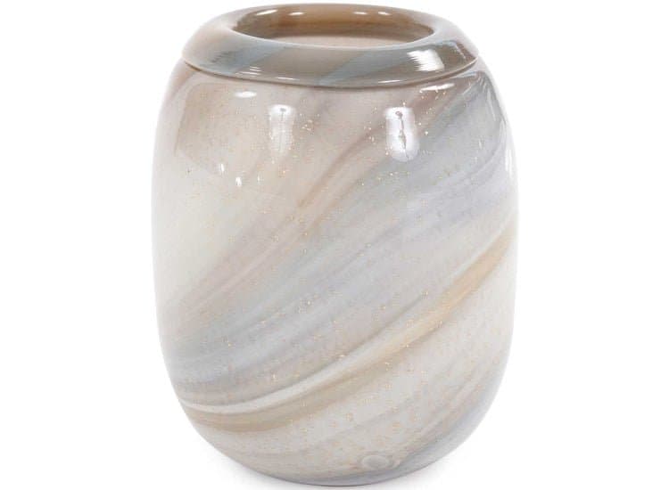 Howard Elliott Sand Art Glass Vase, Neutral Tones Finish