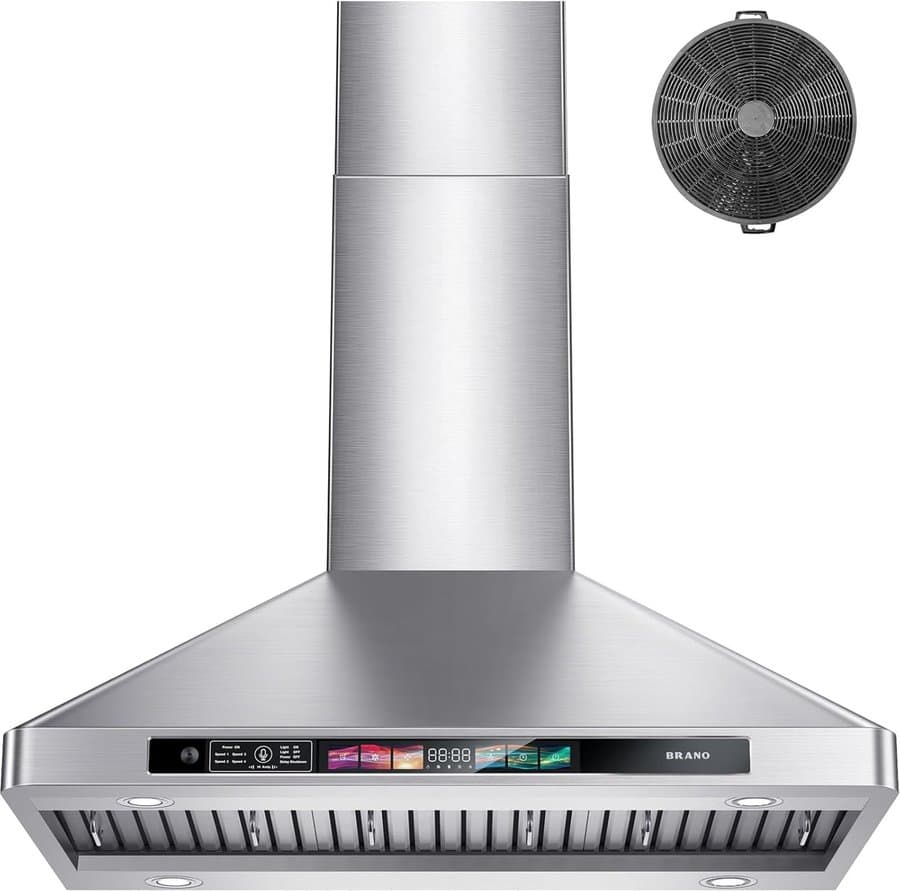 Awoco 30 inch Ducted 900-CFM Stainless Steel Wall-Mounted Range Hood