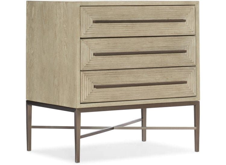 Hooker Furniture Bedroom Cascade Nightstand with Three-Drawers, Terrain