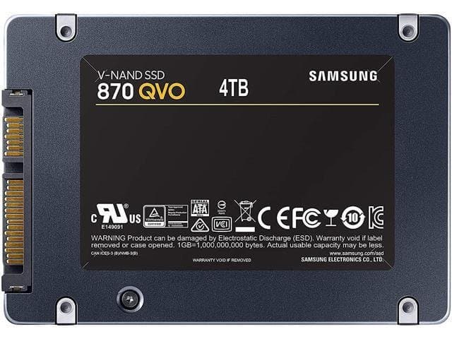 SAMSUNG 870 QVO Series 2.5" 4TB SATA III Samsung V-NAND 4bit MLC Internal Solid State Drive (SSD) MZ-77Q4T0BW