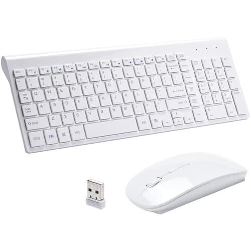 RVP+ Wireless Ultra Slim Keyboard and Mouse Combo (White)
