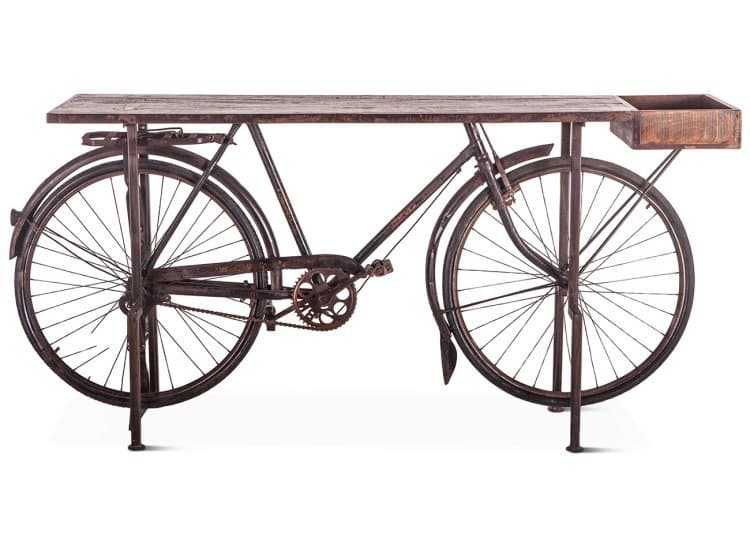 Home Trends & Design Industrial Teak Bicycle Console