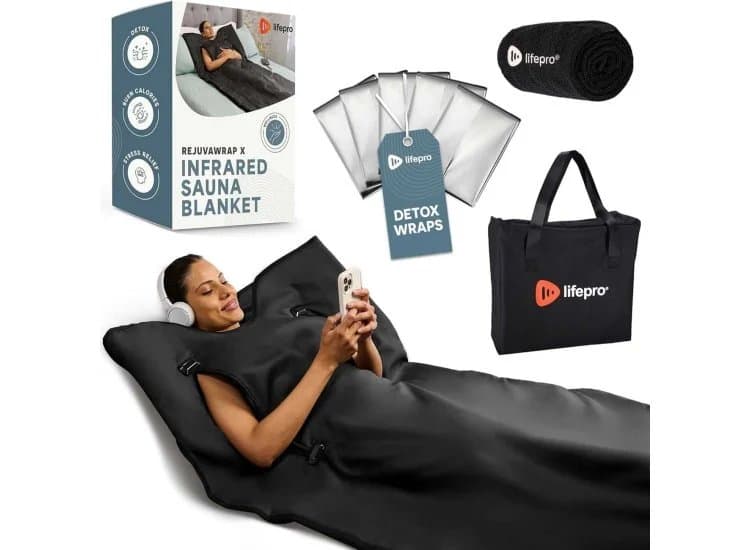 Lifepro RejuvaWrap X Infrared Sauna Blanket, Black