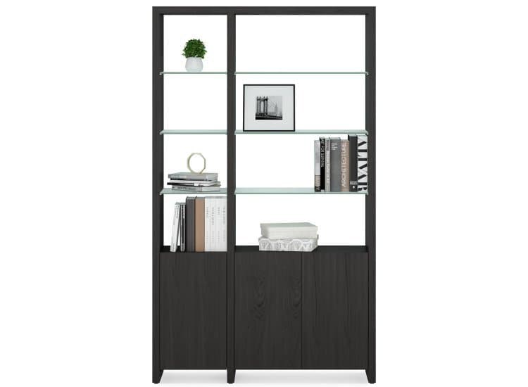 BDI Linea 50" Charcoal Stained Ash 2-Shelf System