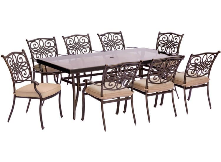 Hanover 9-Piece Traditions Swivel Dining Patio Set