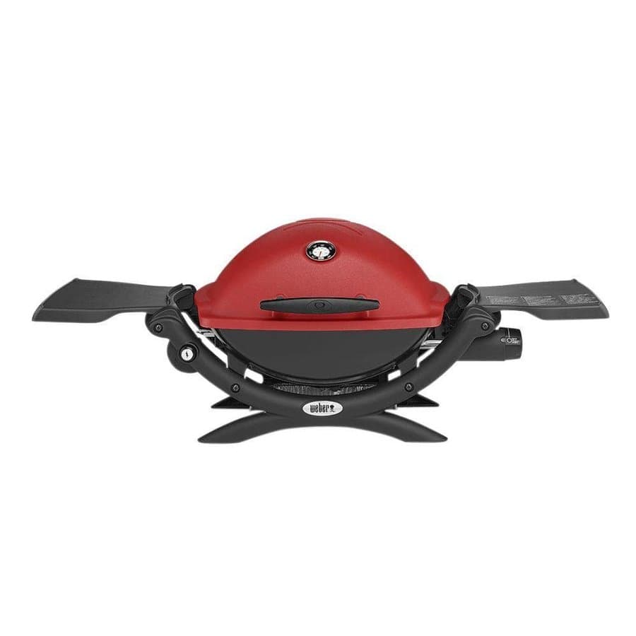 Weber Q 1200 1-Burner Portable Tabletop Propane Gas Grill in Red with Built-In Thermometer
