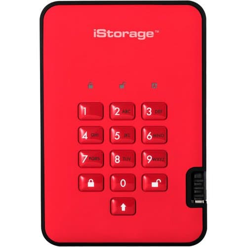 Istorage 512GB diskAshur2 USB 3.1 Encrypted Portable SSD (Fiery Red)