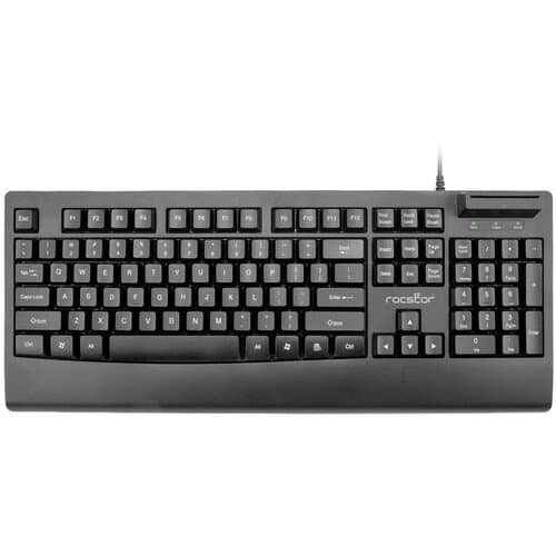 Rocstor KS18 Security USB Keyboard with Built-In Smart Card Reader