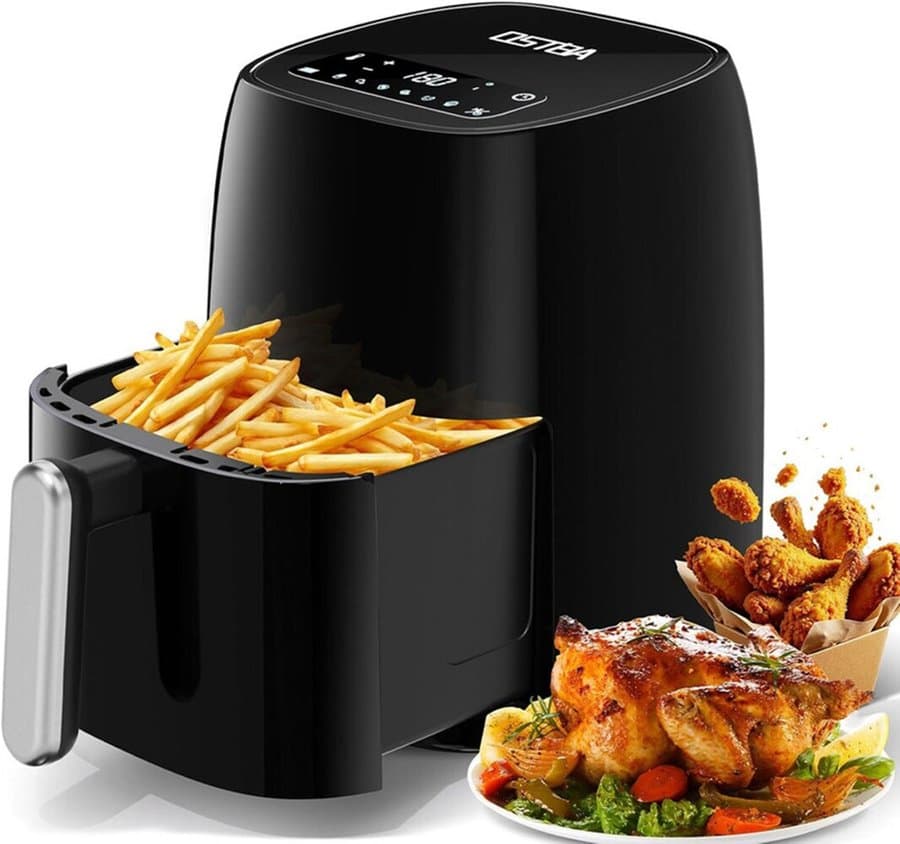 OSTBA Air Fryer with 3D Rapid Air Circulation Digital Touch Screen Adjustable Temp Time Dishwasher Safe Oil-Free Healthy Cooking
