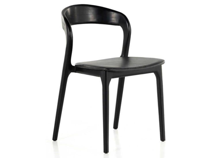 Four Hands Amare Dining Chair in Sonoma Black|Leather
