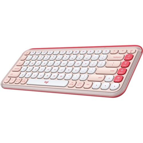 Logitech POP ICON KEYS Wireless Keyboard (Rose & Off-White)
