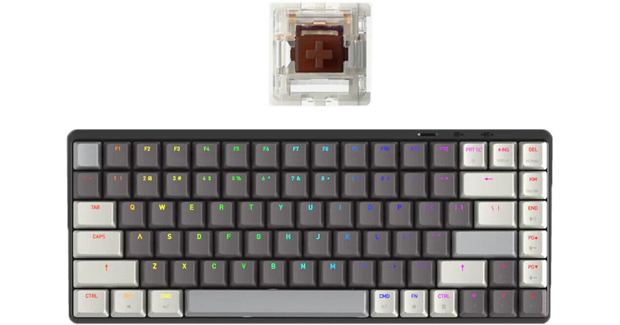 AZIO Cascade Slim TKL Wireless Hot-Swappable Mechanical Keyboard (Galaxy Dark)