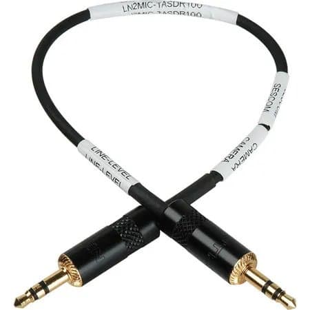 Sescom LN2MIC-TASDR100 3.5 Line to Mic 35dB Attenuation 9" DSLR Cable for Tascam DR-100