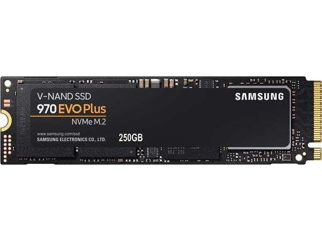 SAMSUNG 970 EVO PLUS M.2 2280 250GB PCIe Gen 3.0 x4, NVMe 1.3 V-NAND Internal Solid State Drive (SSD) MZ-V7S250B/AM