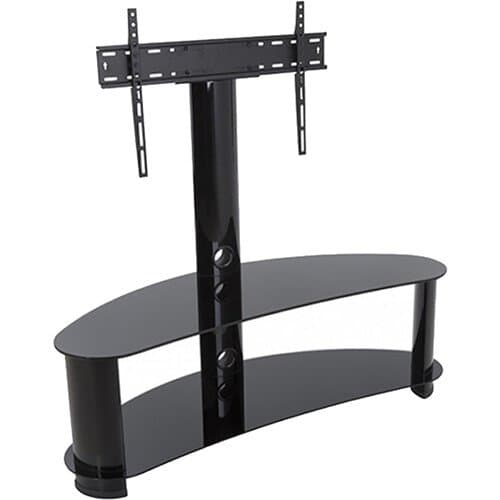 AVF Group Jelly Bean Curved Pedestal TV Stand (Black with Black Glass)