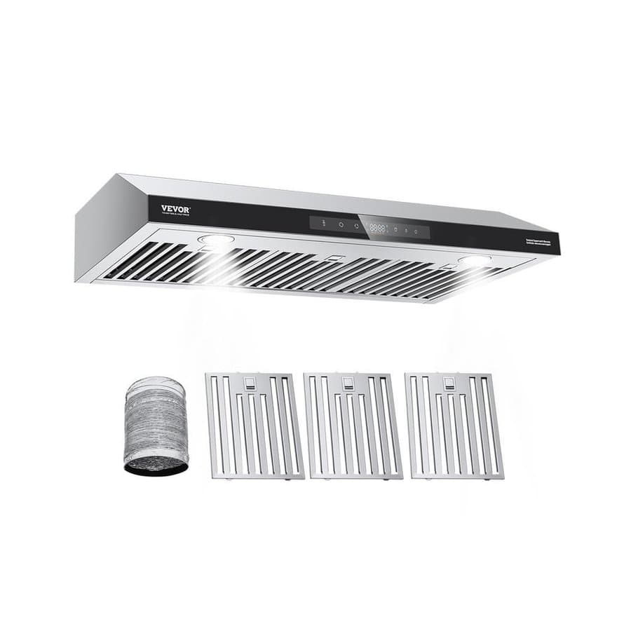 Under Cabinet Range Hood, 36 in. Kitchen Vent Hood, 900 CFM Dual Motors Stainless Steel Stove Hood, Ducted