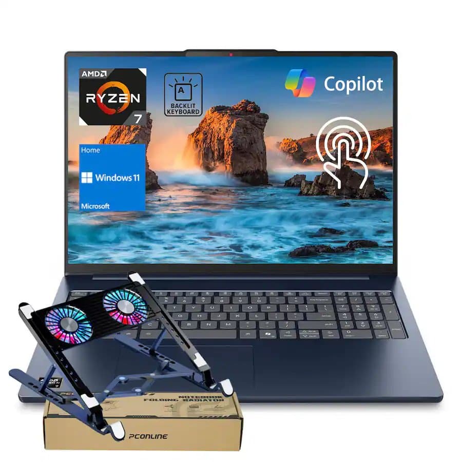 IdeaPad Slim 5 16" FHD+ Touchscreen Laptop-AMD Ryzen 7 350-32GB RAM – 2TB SSD-Backlit Keyboard-PCO LT cooler