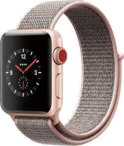 Apple Watch Series 3 (GPS + Cellular) 38mm Gold Aluminum Case with Pink Sand Sport Loop