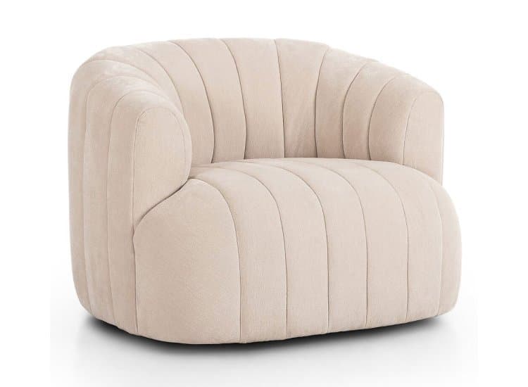 Four Hands Elliana Swivel Chair, Blamont Cream Fabric