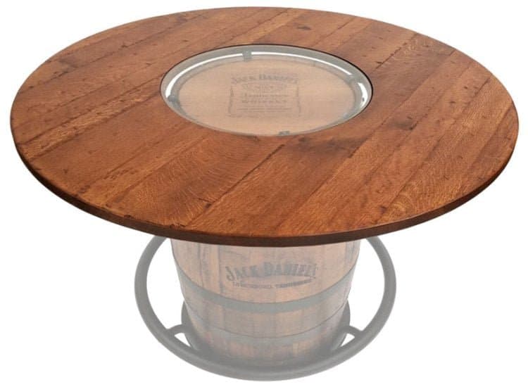 Gascho Furniture Jack Daniels 48-Inch Round Table Top with Glass Insert (Table Top Only)