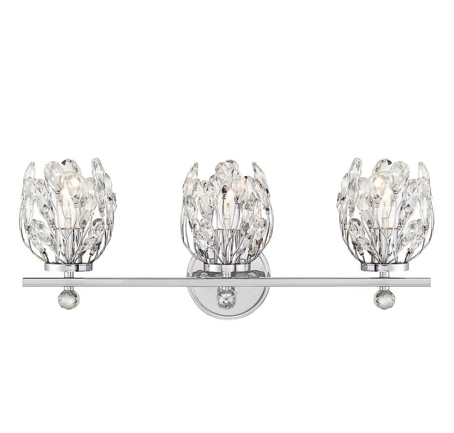 Savoy House Moreno 23.5-in 3 Light Polished Chrome Vintage Bathroom Vanity light