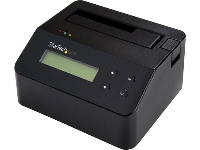 StarTech.com SDOCK1EU3P2 Hard Drive Eraser-for 2.5in / 3.5in SATA SSD/HDD-4Kn Support-Standalone-Integrated LCD-Hard Drive Dock-SATA Dock