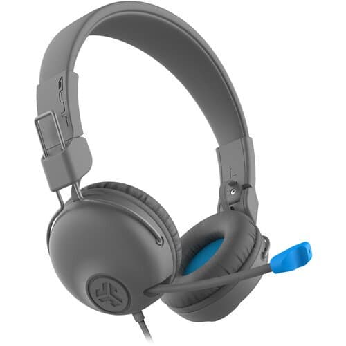 JLab JBuddies Learn On-Ear Kids Headphones (Gray and Blue)
