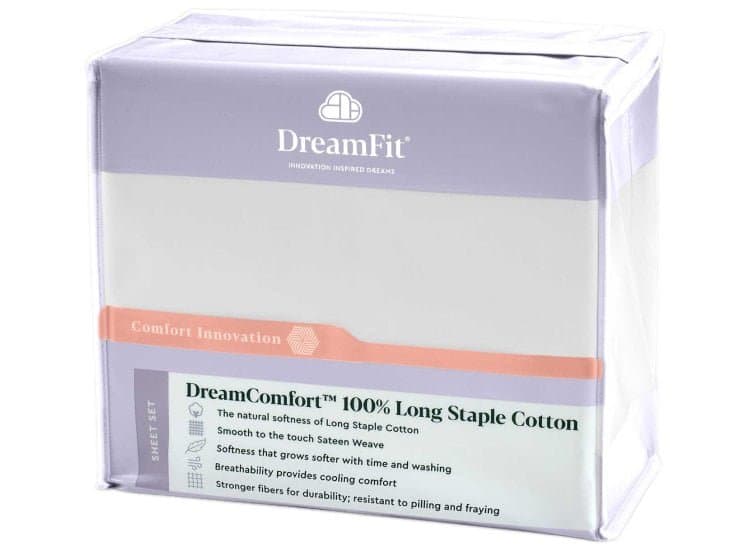 DreamFit DreamComfort Long Staple Cotton White Queen Sheet Set