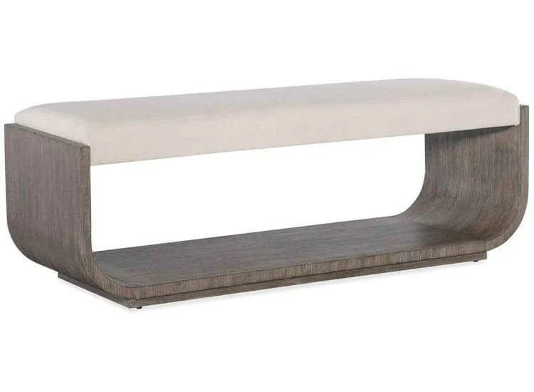 Hooker Furniture Modern Mood Bed Bench, Mink and Inverness Natural Fabric