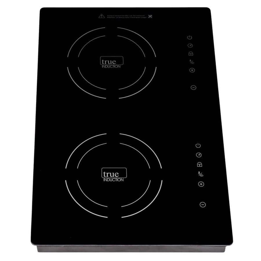 TI-2BN 14 in. Vertical Dual Element Black Induction Glass-Ceramic Cooktop 1750W 858UL Certified