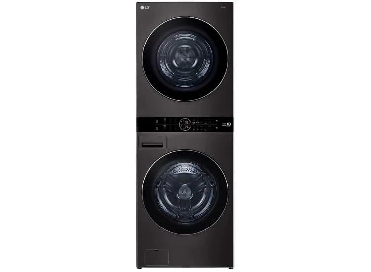 LG Washer And Electric Ventless Dryer WashTower 27 Inch, Black Steel