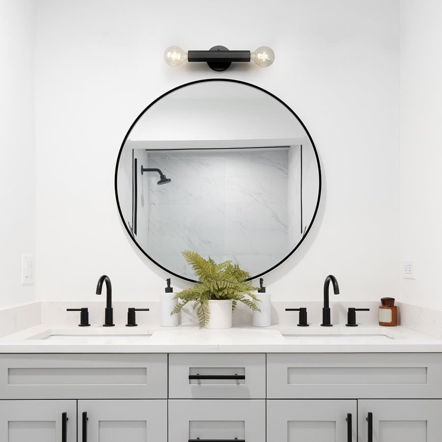 Globe Electric 4.75-in 2 Light Matte Black Modern/contemporary Bathroom Vanity light