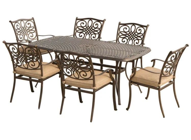 Hanover Traditions 7-Piece Dining Set, Natural Oat