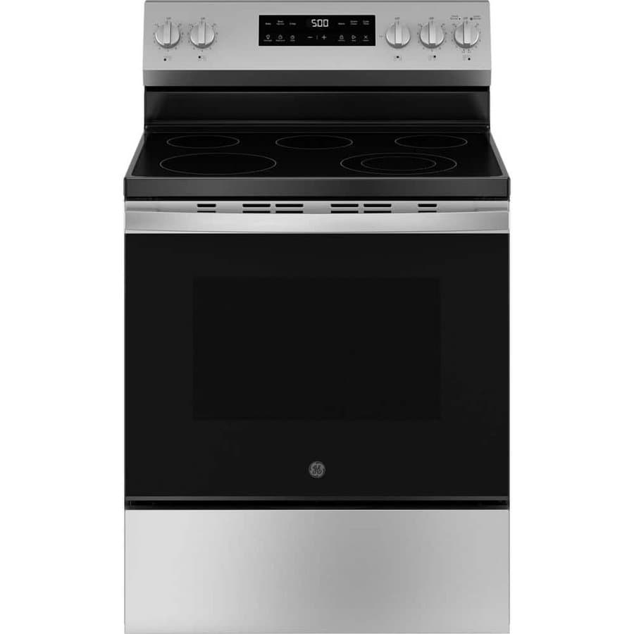 30 in. 5 Burner Elements Free-Standing Electric Range in Stainless Steel with Express Preheat, Crisp Mode, & Power Boil