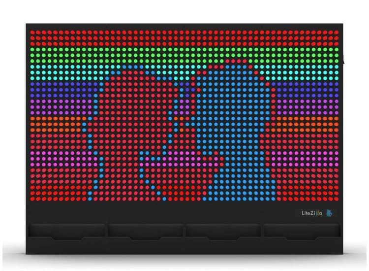 LiteZilla 8' Wide x 6' Tall Black Interactive Art Wall - LZ-BLK-8X6