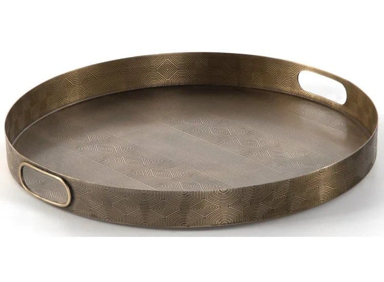 Four Hands Etched Tray in Etched Brass - 224725-001