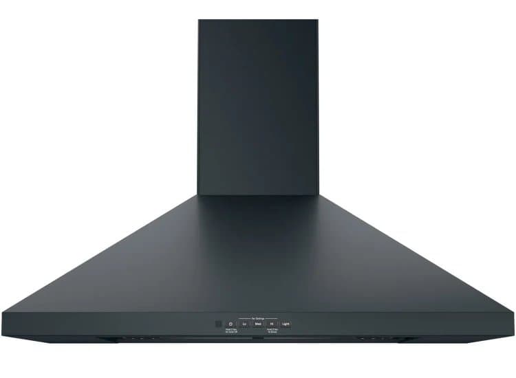 GE 30" Black Slate Wall-Mount Pyramid Chimney Hood - JVW5301FJDS