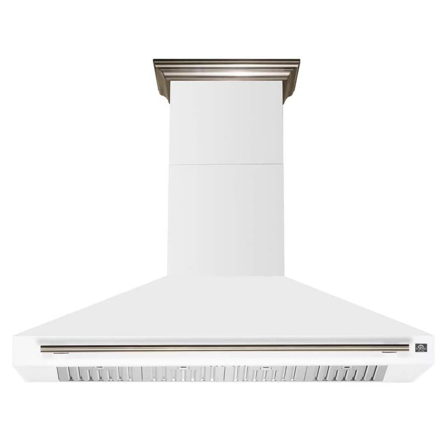 Aria 60 in. Wall-Mounted Range Hood in White, Ducted 1200 CFM