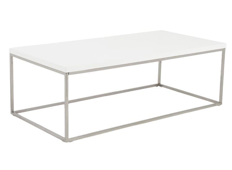 Euro Style Teresa White Rectangular Coffee Table
