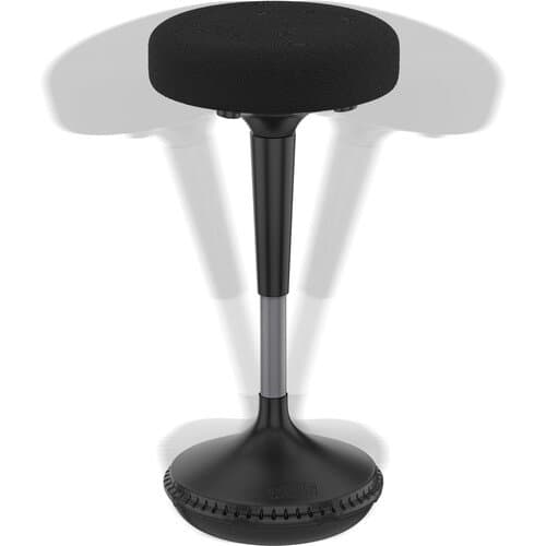 Uncaged Ergonomics Wobble Stool with Round Seat (Black Fabric)