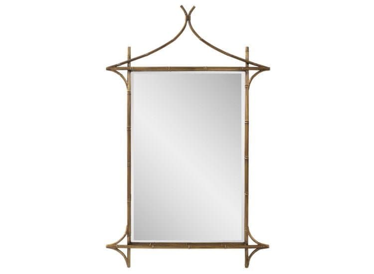 Howard Elliott Moreau Metal Bamboo Styled Mirror, Gold